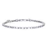 DiamonFire Sterling Silver Cubic Zirconia Baguette and Round Bracelet