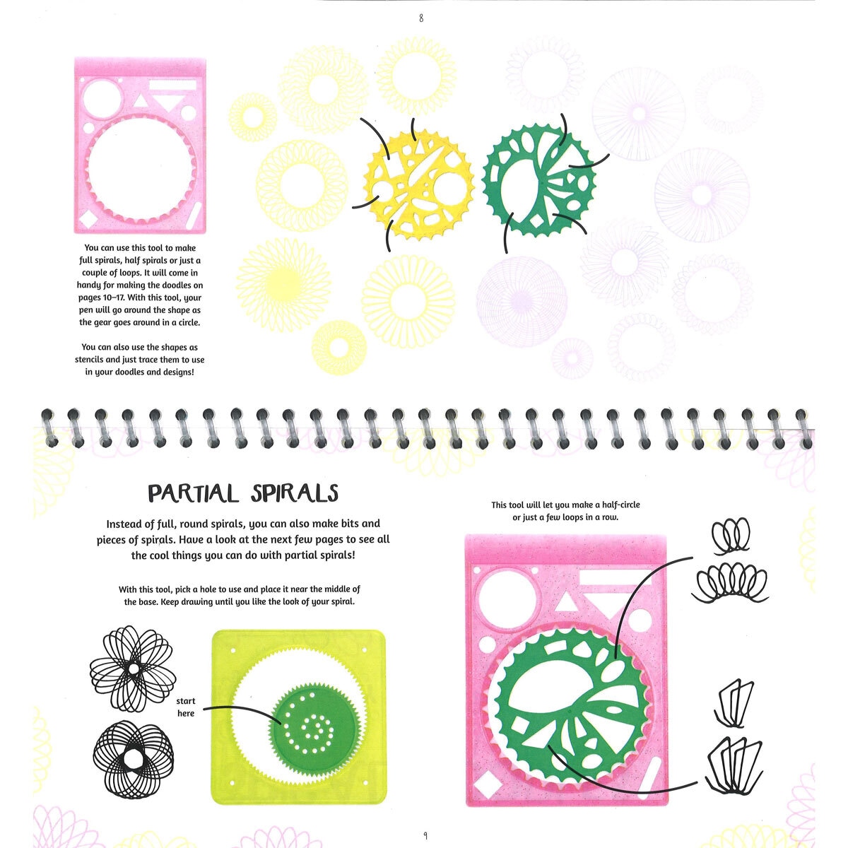 Page spread of Spiral art box