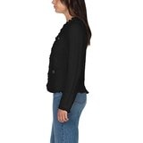 Wellworn Ladies Fringe Cardigan in Black