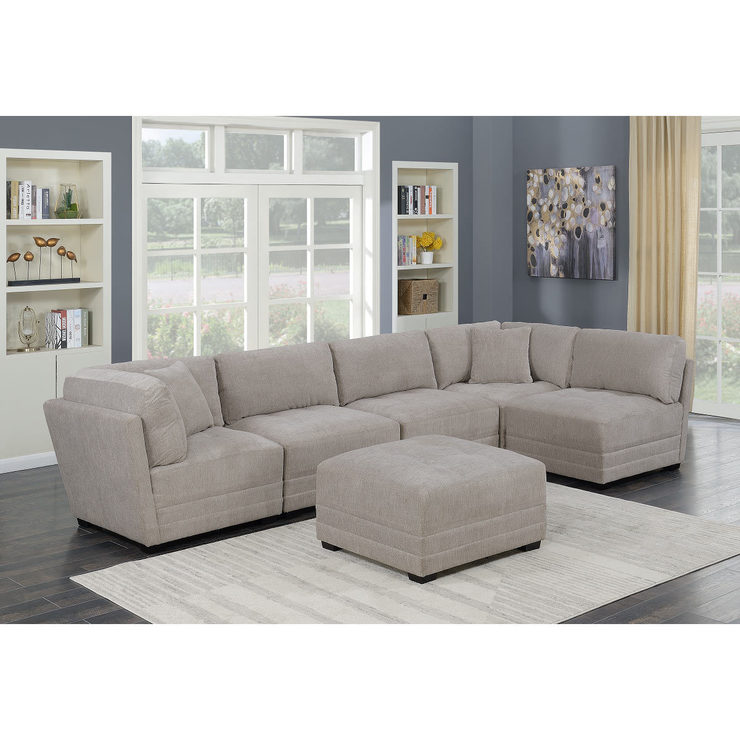 Mstar International Sanders 6 Piece Modular Fabric Sectional Sofa ...