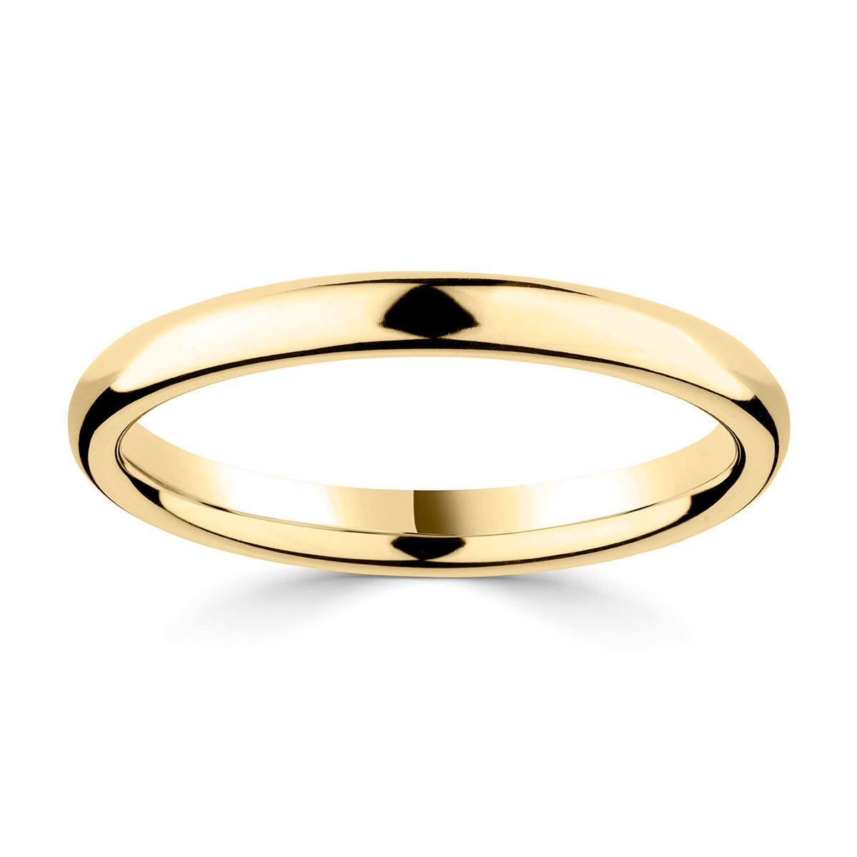 2.5mm Basic Court Wedding band. 18ct Yellow Gold