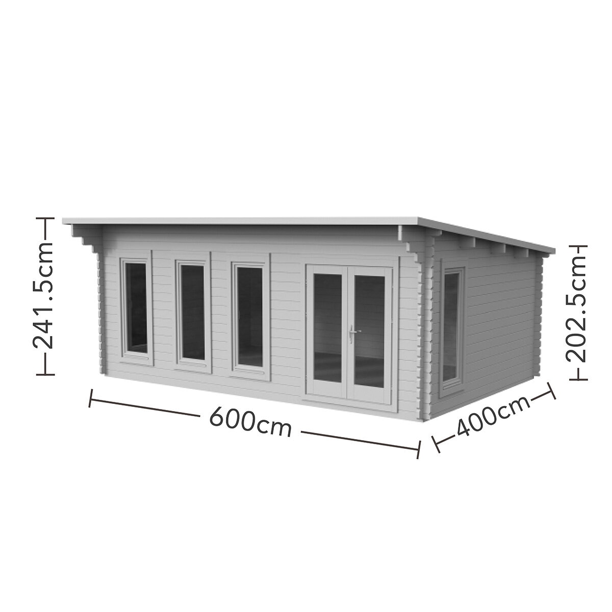 Installed Forest Garden Harescombe 58mm Log Cabin 19ft 8" x 13ft 1" (6 x 4m)