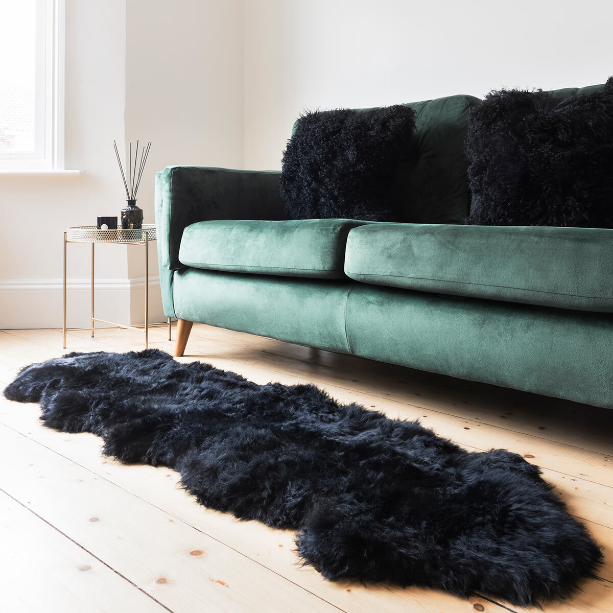 Naturally Sheepskin Double Rug on the floor