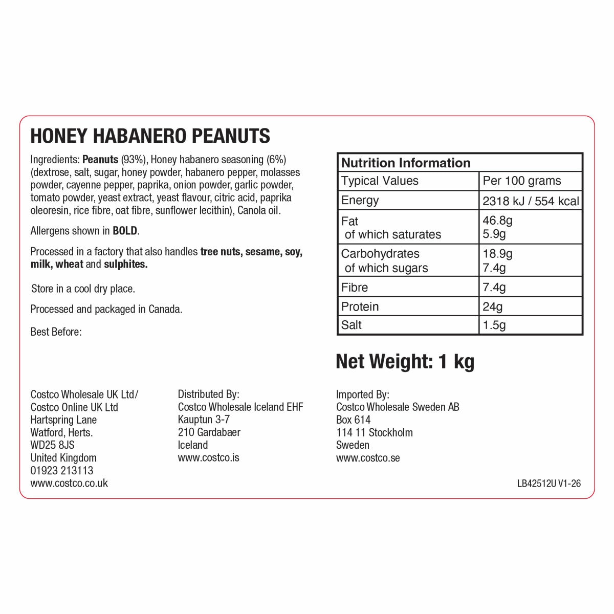 Ingredients and Nutritional Information Ingredients and Nutritional Information