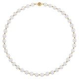 8-8.5mm Cultured Freshwater White Pearl Strand Necklace, 14ct Yellow Gold