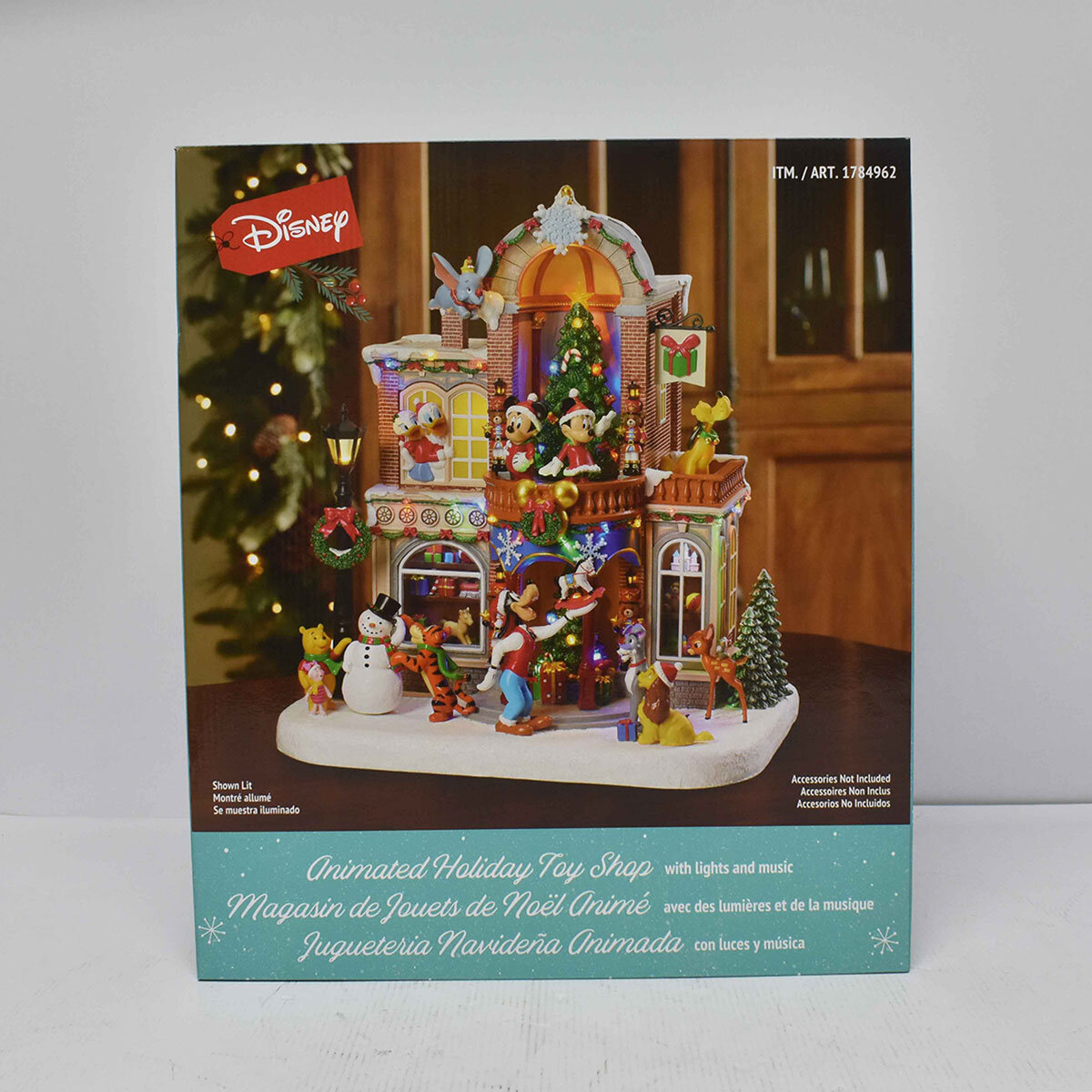 1.25ft (38cm) Disney Animated Holiday Toy Shop with Lights and Music