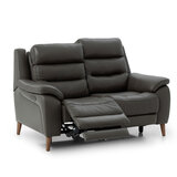 Ava Dark Grey Leather Power Reclining Large 2 Seater Sofa