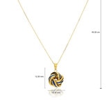 14ct Yellow Gold Navy Enamel Love Knot Necklace