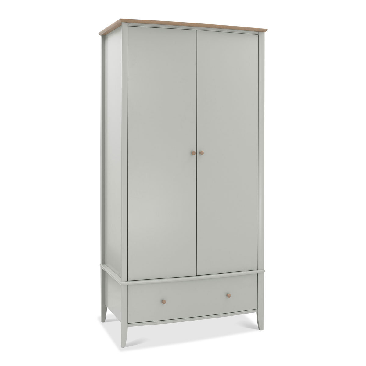 Bentley Designs Whitby Scandi Oak & Grey Double Wardrobe, Side View