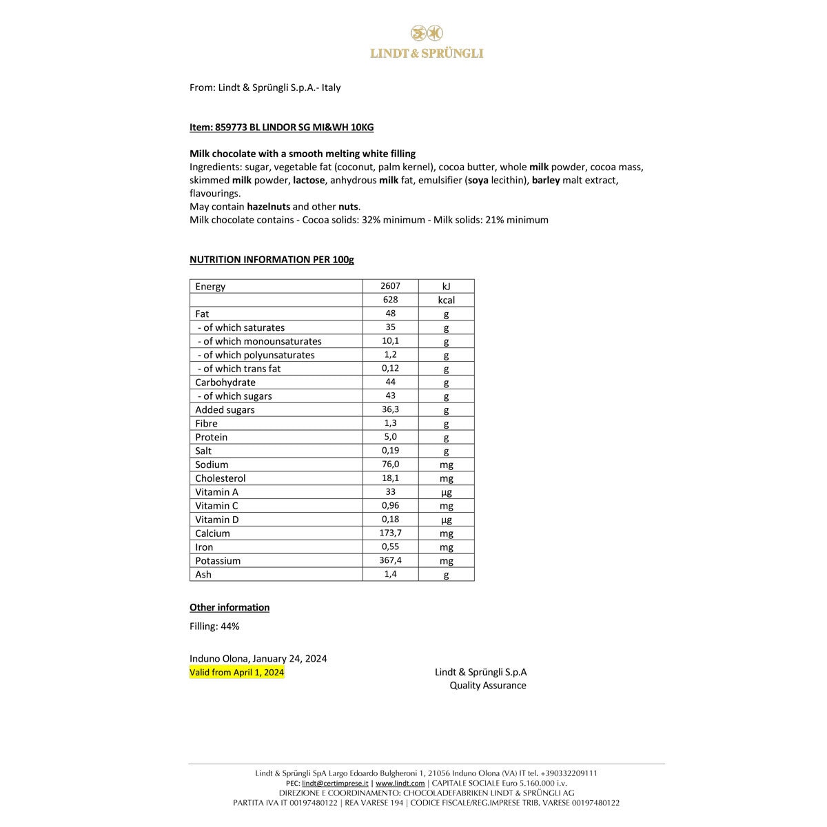 Nutritional Information