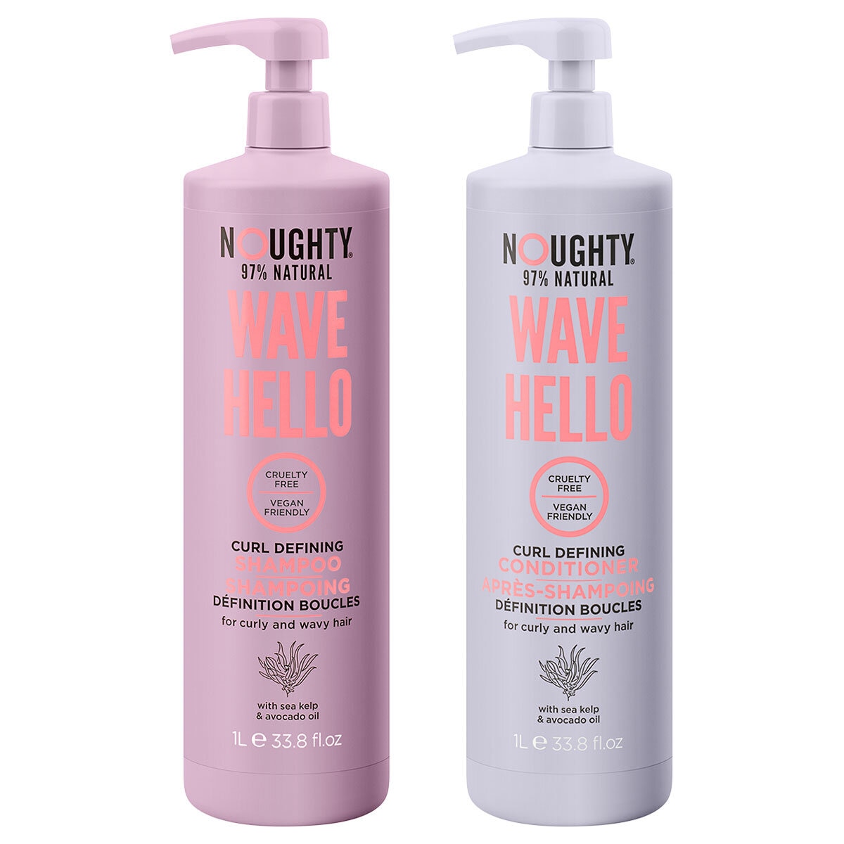 Noughty Wave Hello Shampoo & Conditioner 2 x 1L