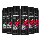 Lynx Recharge Body Spray, 6 x 200ml