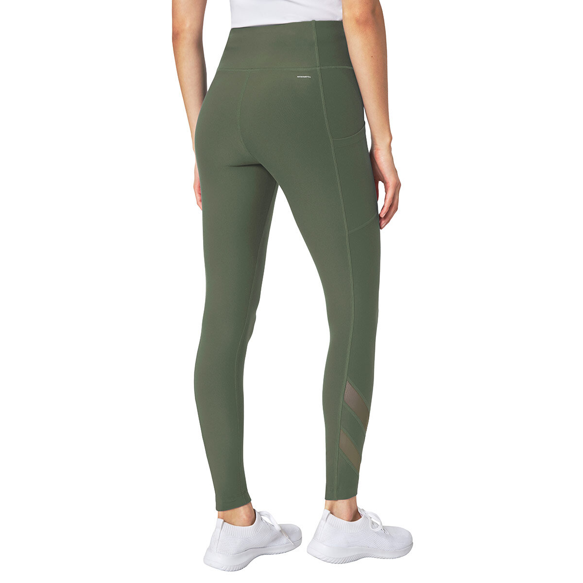 Mondetta Active High Waisted Active Tight with Mesh in Khaki