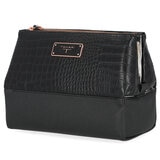 Tahari Toiletry Bag in Black Suede