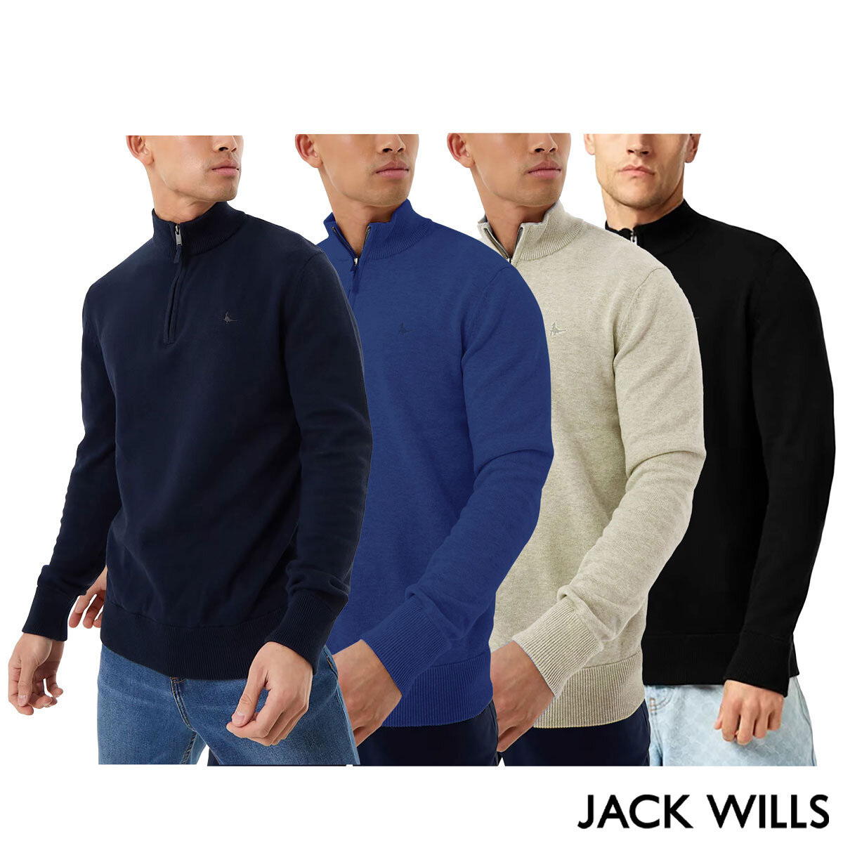 Jack Wills Men's Funnel Neck 1/2 Zip Sweater