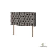 Pocket Spring Bed Company Florence Light Grey Fabric Headboard, Super King