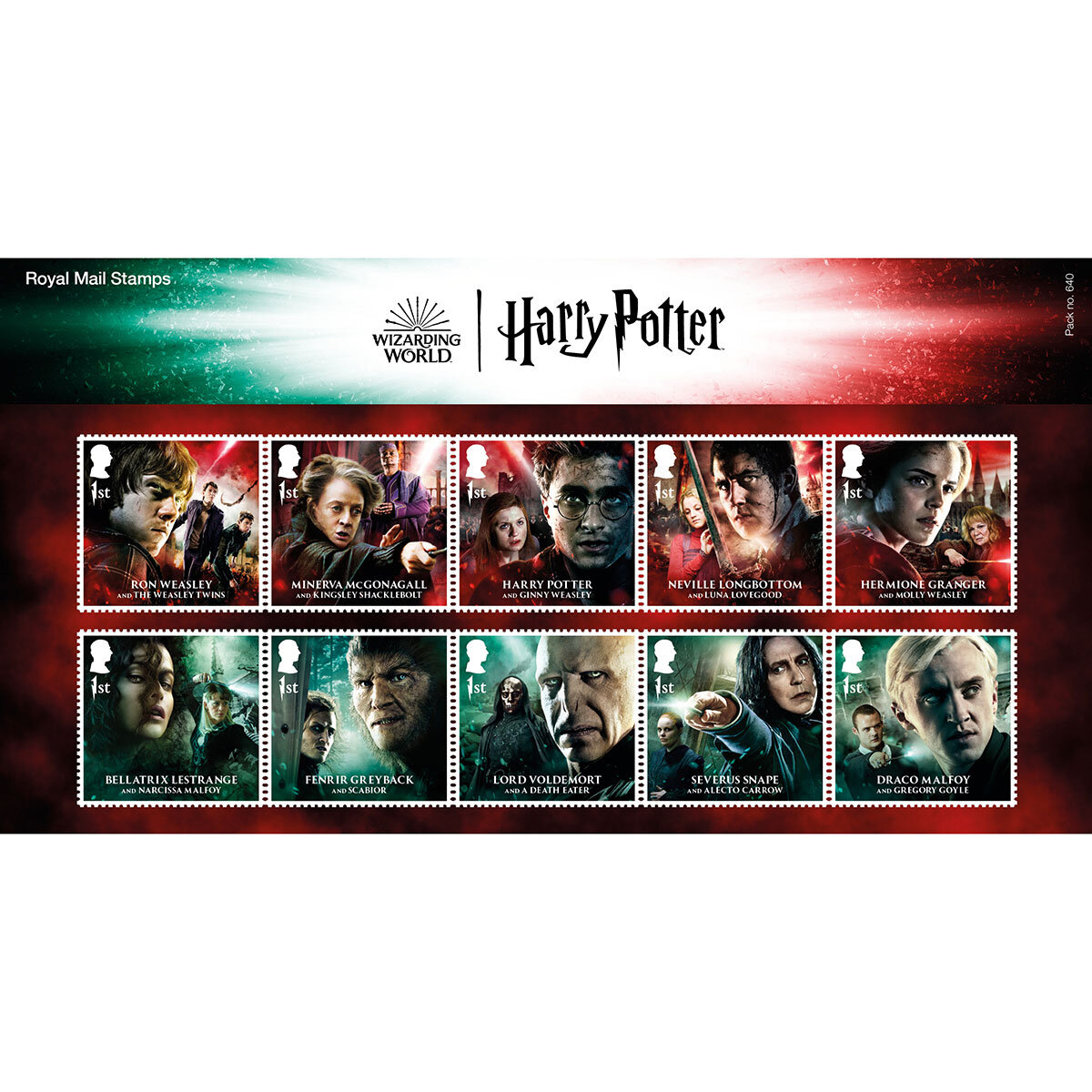 Official Harry Potter Stamps Affixed Presentation Pack by Royal Mail. Harry Potter Collectable Gift