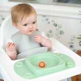EasyTots EasyMat MiniMax Open Suction Weaning Plate in Sage