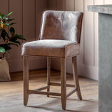 Tarnby Brown Leather Barstool 2pk