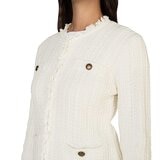 Wellworn Ladies Fringe Cardigan in Cream