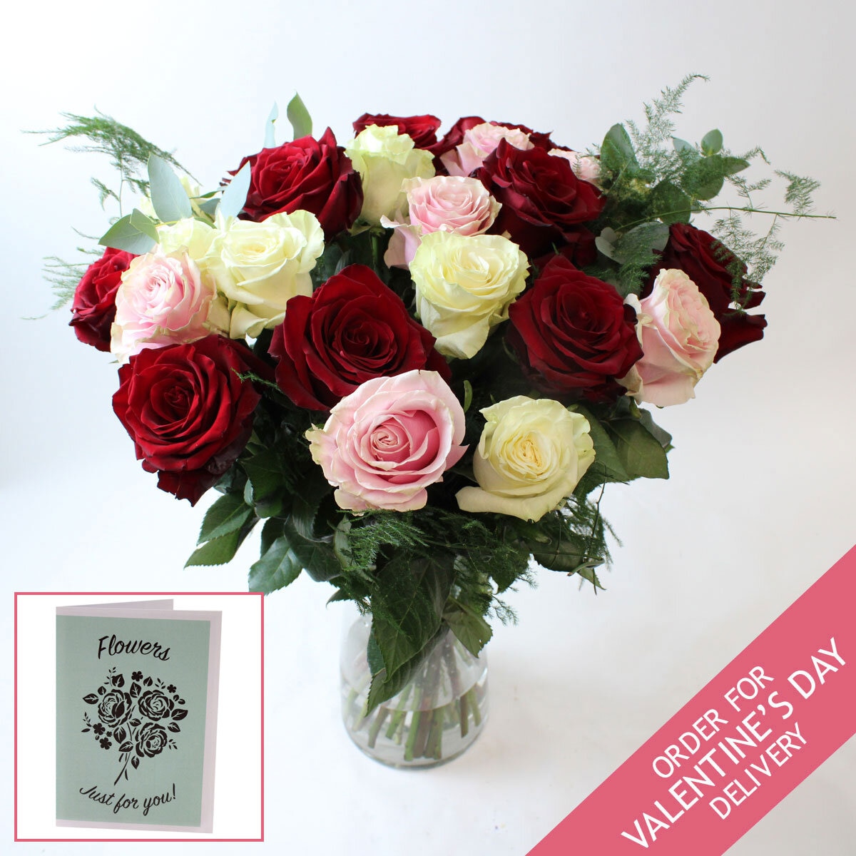 Valentine's 35 Stem 70cm Luxury Ecuadorian Rose Bouquet with Greetings Card