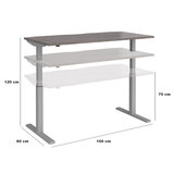 Elev8 Large Power Adjustable Height Desk, Grey Oak