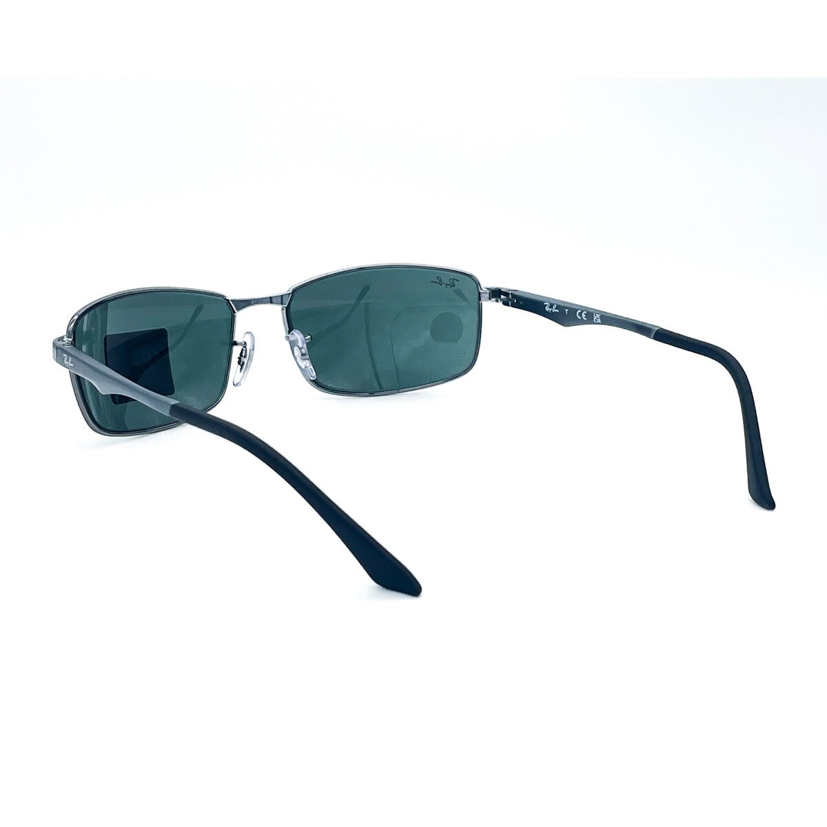 Ray-Ban Gunmetal Sunglasses with Green Lenses, RB3498 004/71