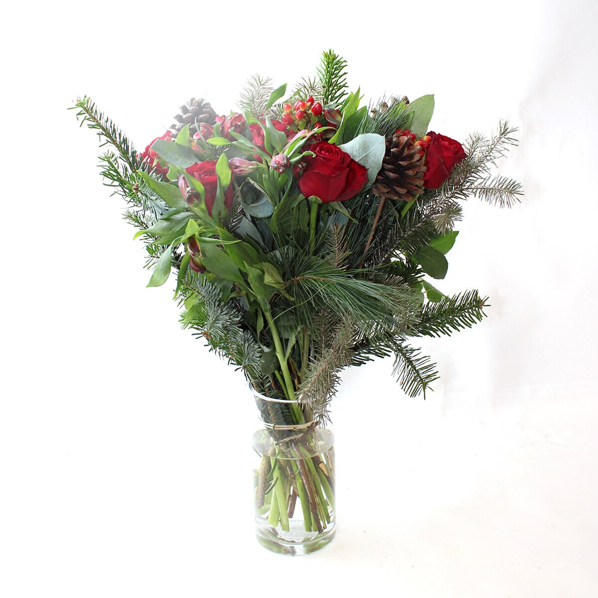 86876 - Seasonal Hand Tied Bouquet with Gift Card.