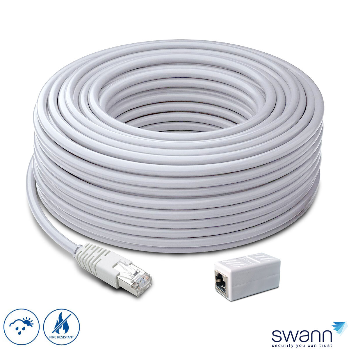 Swann 60m/200ft Network Extension Cable, SWNHD-60MCAT5E-GL