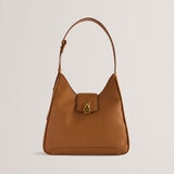 Ted Baker Chelse Padlock Leather Shoulder Bag in Brown