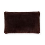 Oblong Fur Cushion in Chocolate