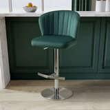 Sigma Green Brushed Velvet Bar Stool