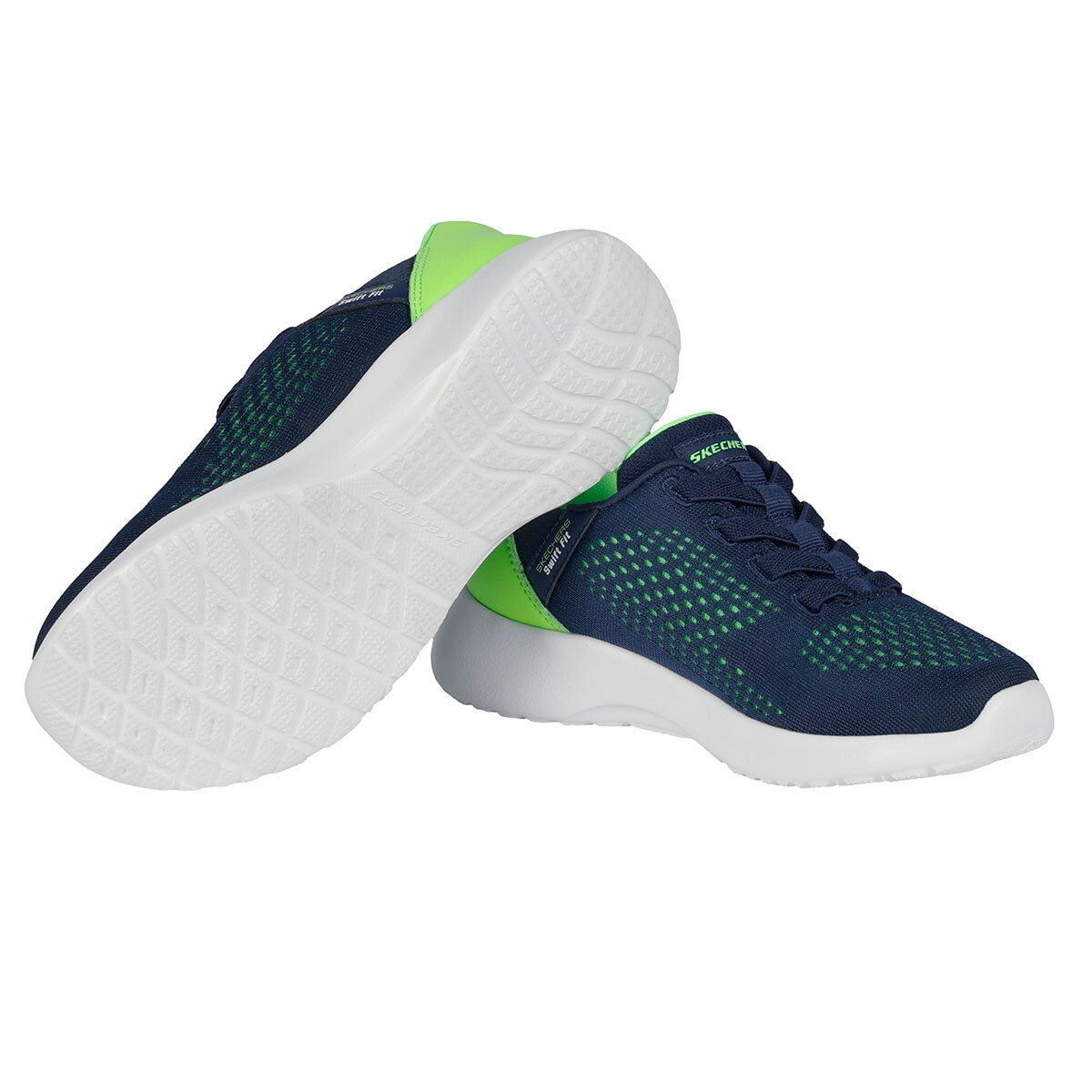 Skechers Kids Swift Fit Trainer in Navy & Lime