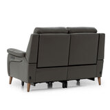 Ava Dark Grey Leather Power Reclining Large 2 Seater Sofa