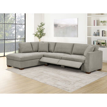 Thomasville Miles Grey Fabric Corner Sofa with Power Footrests in 2 Configurations Thomasville Miles Grey Fabric Corner Sofa with Power Footrests in 2 Configurations