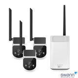 Swann MaxRanger4K Solar Security System Kit with 3 Wireless Cameras, Wi-Fi Hub with 64GB MicroSD Storage SWNVK-MR4KSD3-EU