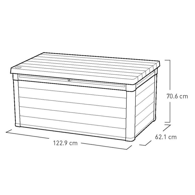 keter denali 380 litre wood look duotech outdoor storage