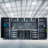 Hilka Garage Pro+ 24 Gauge Steel 11 Piece Cabinet Set Hilka Garage Pro+ 24 Gauge Steel 11 Piece Cabinet Set