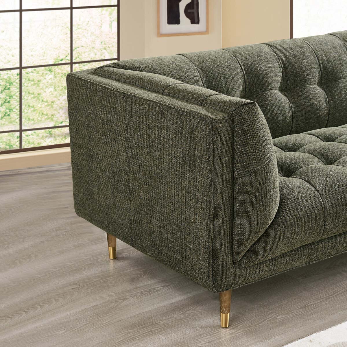 Isla Green Fabric Large 2 Seater Sofa