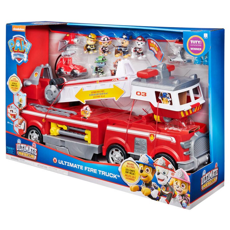 Paw Patrol Ultimate Rescue Fire Truck With Extendable 2ft Ladder and 6