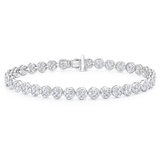 3.00ctw Round Brilliant Cut Diamond Cluster Bracelet, 18ct White Gold