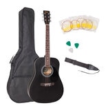 Encore acoustic guitar kit- black- bundle