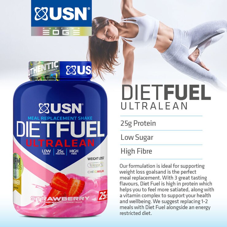 USN Diet Fuel Ultralean Powder Strawberry, 2kg | Costco UK