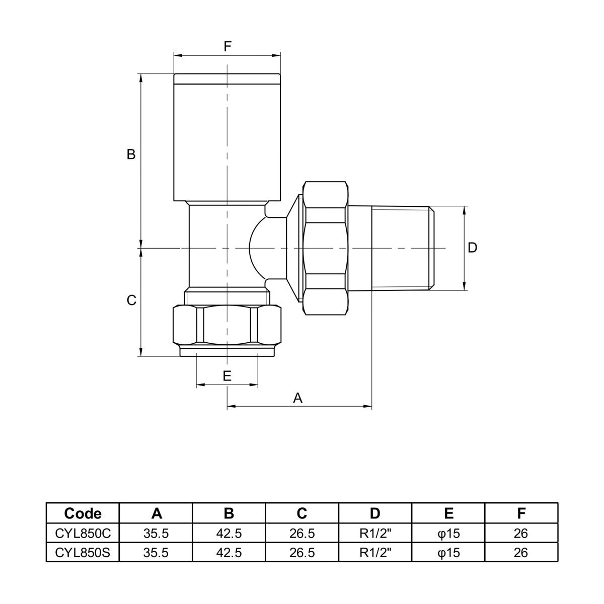 Ultraheat Cylindrical-25 Vertical Manual Valve + L/S (Pair)