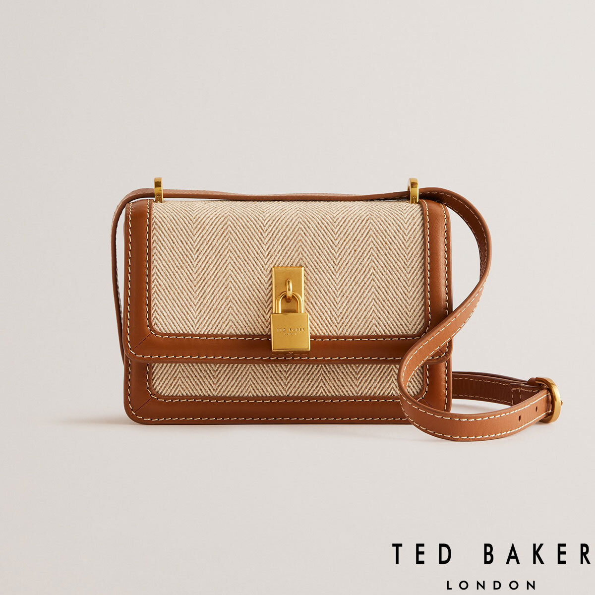 Ted Baker Fitzrov Padlock Mini Canvas & Leather Bag