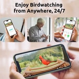 Birdfy Bamboo Bird Feeder with Camera & Solar Panel