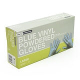 BLUE VINYL POWDERED GLOVES 100 PACK