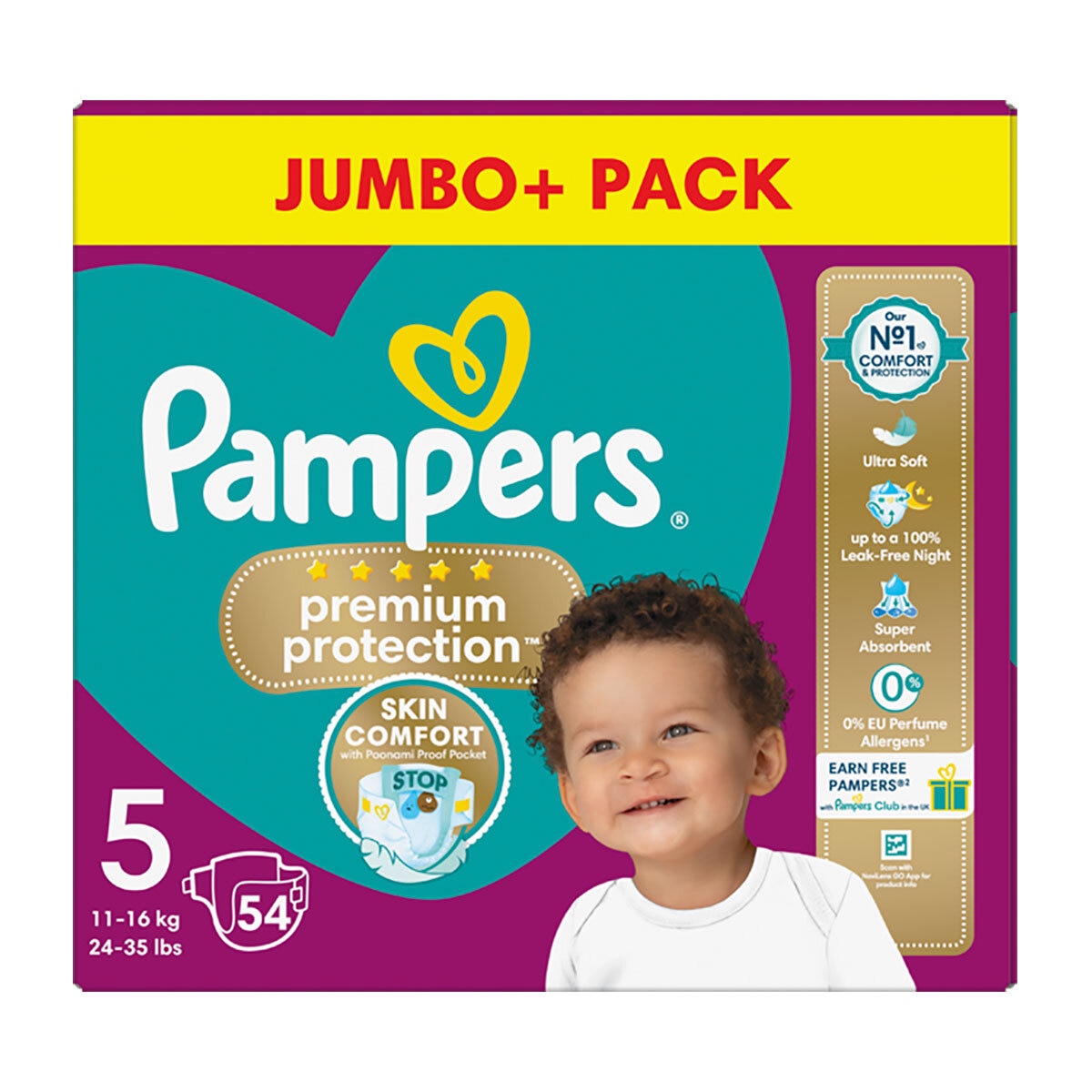 Pampers Premium Protection, Size 5, 54 Pack