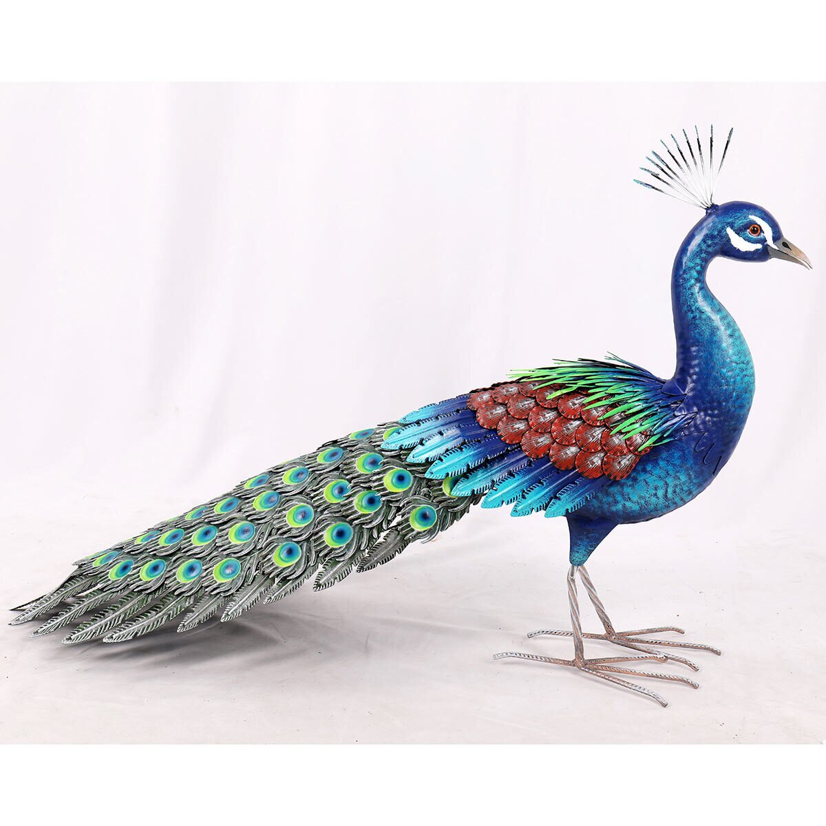 Evergreen 86cm Metal Peacock Garden Ornament Costco UK