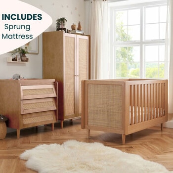 Tutti Bambini Japandi 4 Piece Nursery Set, Light Oak Tutti Bambini Japandi 4 Piece Nursery Set, Light Oak